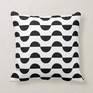 Modern Black Semi-circle pattern Cushion