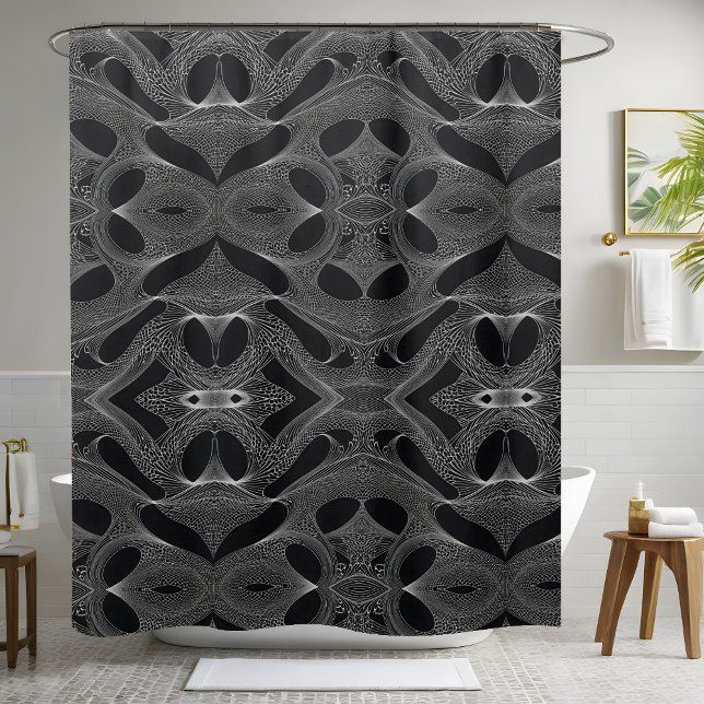 Modern Black Shower Curtain Style 2 (Creator Uploaded)