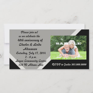 Modern Black Silver Anniversary Celebration