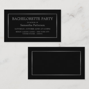Modern Black & Silver Bachelorette Party Ticket