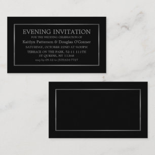Modern Black & Silver Evening Event Ticket Invite