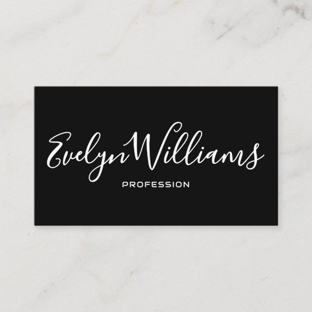 Modern Black Simple Business Card (Front)