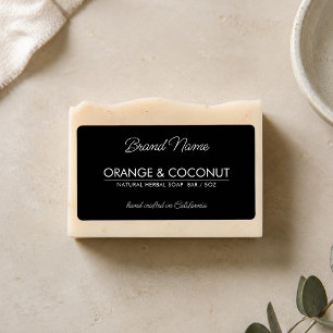 Modern black simple cosmetics soap label
