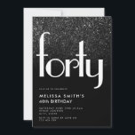 Modern Black Simple Stylish Chic 40th Birthday Invitation<br><div class="desc">Modern Black White Simple Stylish  Chic 40th Birthday. Feature minimal graphic design and chic typography.</div>