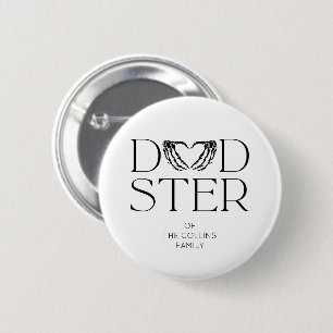 Modern Black Skeleton Scary Dadster Halloween Dad 6 Cm Round Badge