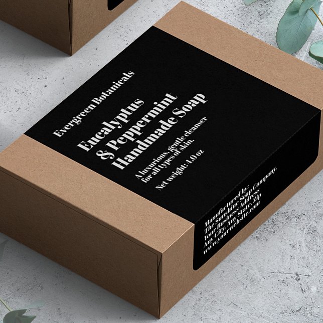 Modern Black Soap Packaging Label (Creator Uploaded)