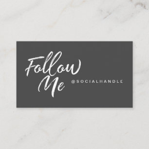 Modern Black Social Media Follow Me Photo Business Card