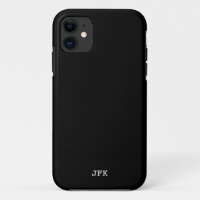 Modern black solid white initials custom 