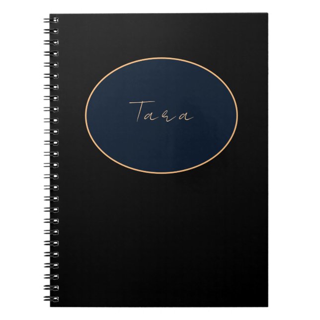 Modern Black Spiral Photo Notebook (Front)