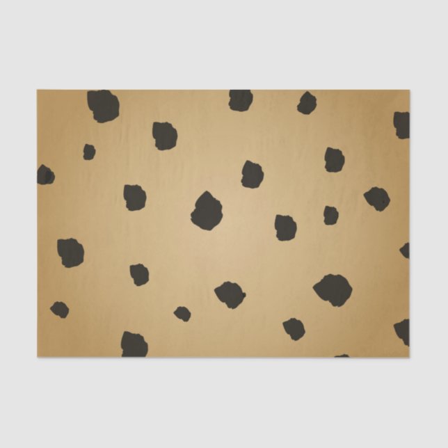 Modern Black Spot Goldenrod Gold Beige Tan Party Tissue Paper (Front)