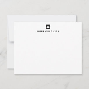 Modern Black Square Bold Two Monogram Professional Card
