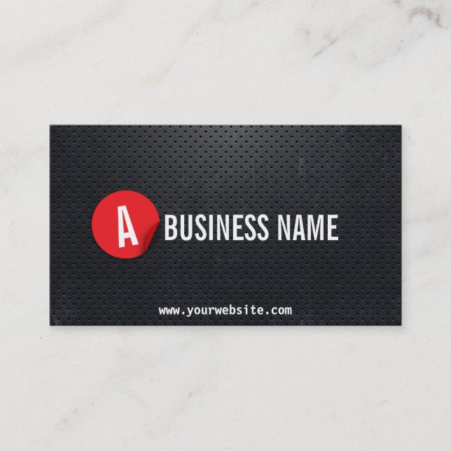 Modern Black Steel Photographer Business Card (Front)