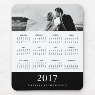 Modern Black Stripe 2017 Calendar and Photo Mouse Mat