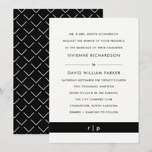 Modern Black Stripe    Wedding Invitation