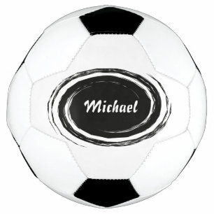 Modern Black Swirl Oval Personalised Football