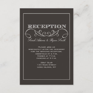 Modern Black Swirl Reception Invitation