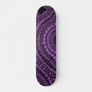 Modern Black Tattoo Ikat Geometric Tribal Pattern  Skateboard