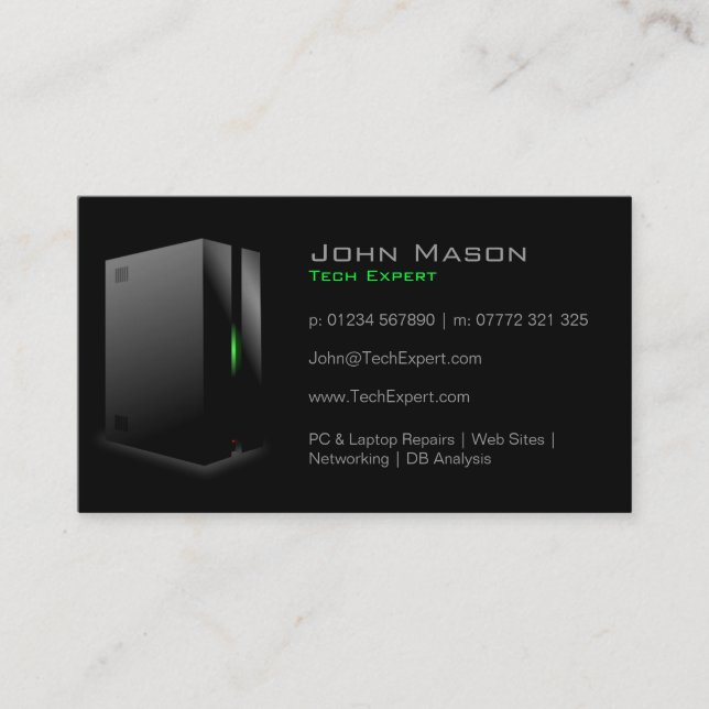 Modern Black Technology - Business Card (Front)
