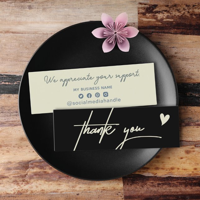 Modern Black Thank You For Shopping Small Business Calling Card (Modern Black Thank You For Shopping Small Business Calling Card)