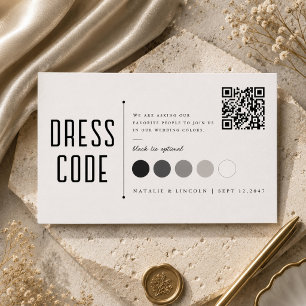 Modern Black Tie Optional Wedding Colours QR Enclosure Card