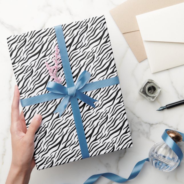 Modern Black Tiger Stripe Pattern Luxury Wrapping Paper (Gifting)