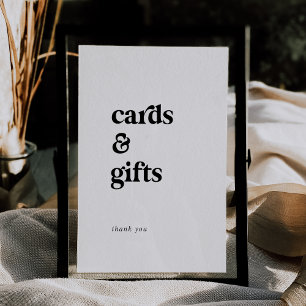Modern Black Typography 5x7" Cards and Gifts Sign