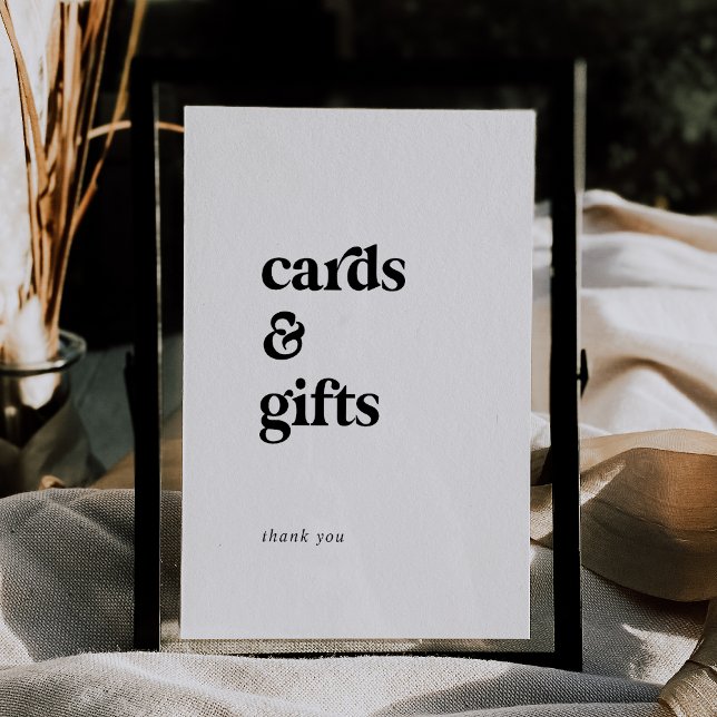 Modern Black Typography 5x7" Cards and Gifts Sign (Modern Black Typography 5x7" Cards and Gifts Sign)
