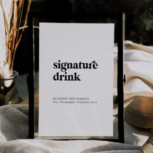 Modern Black Typography 5x7" Signature Drink Sign