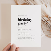 Modern Black Typography Birthday Party
