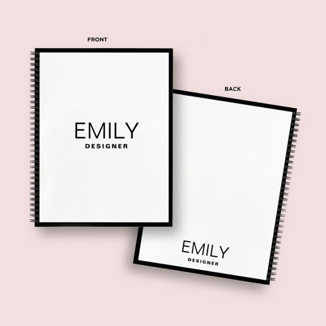 Modern Black Typography | Black Border Notebook (Creator Uploaded)