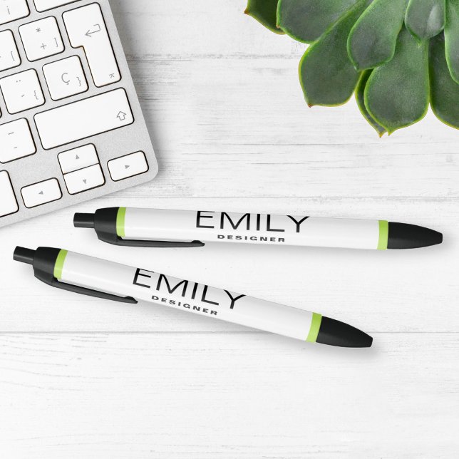 Modern Black Typography | Green Border Black Ink Pen (Creator Uploaded)