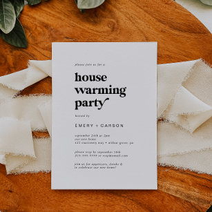 Modern Black Typography Housewarming Party Invitation