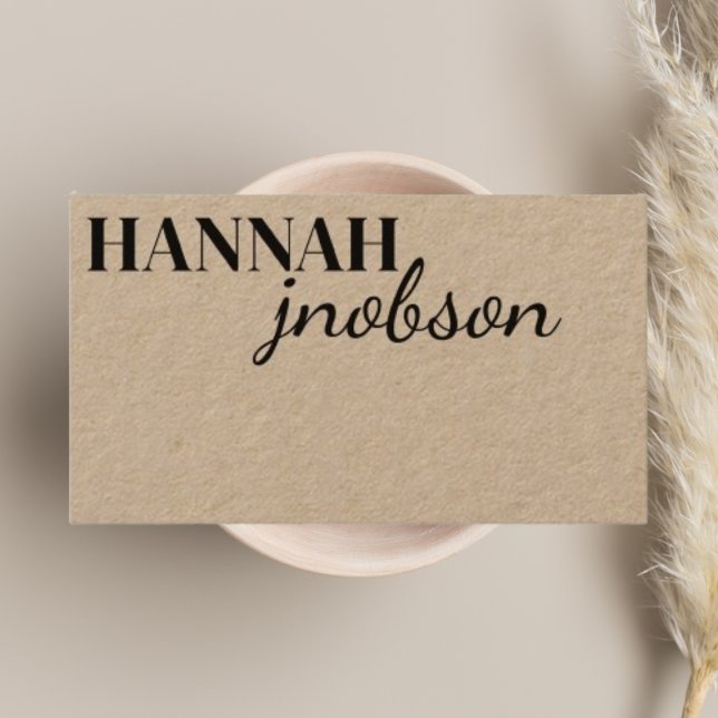 Modern Black Typography Kraft Rustic Vintage Business Card (Creator Uploaded)