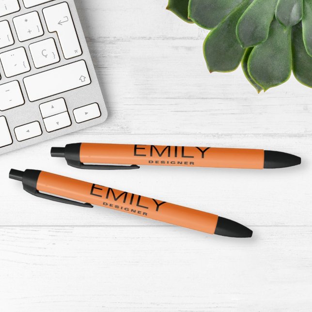 Modern Black Typography | Orange  Black Ink Pen (Creator Uploaded)