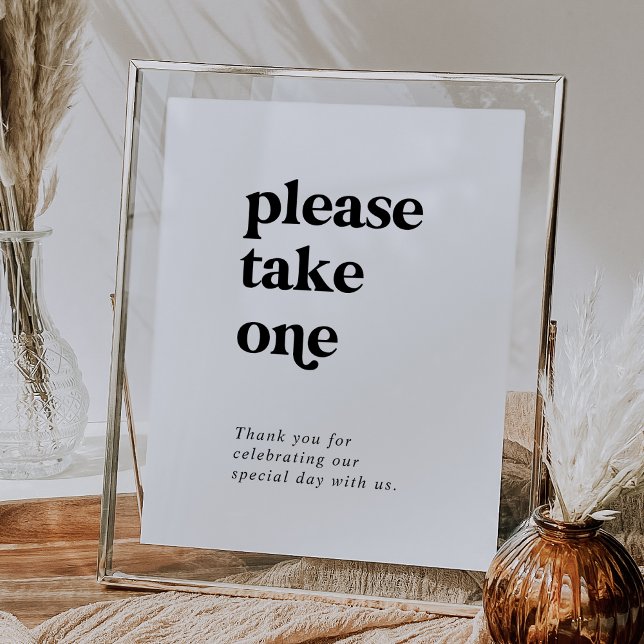 Modern Black Typography Please Take One Favours Poster (Creator Uploaded)