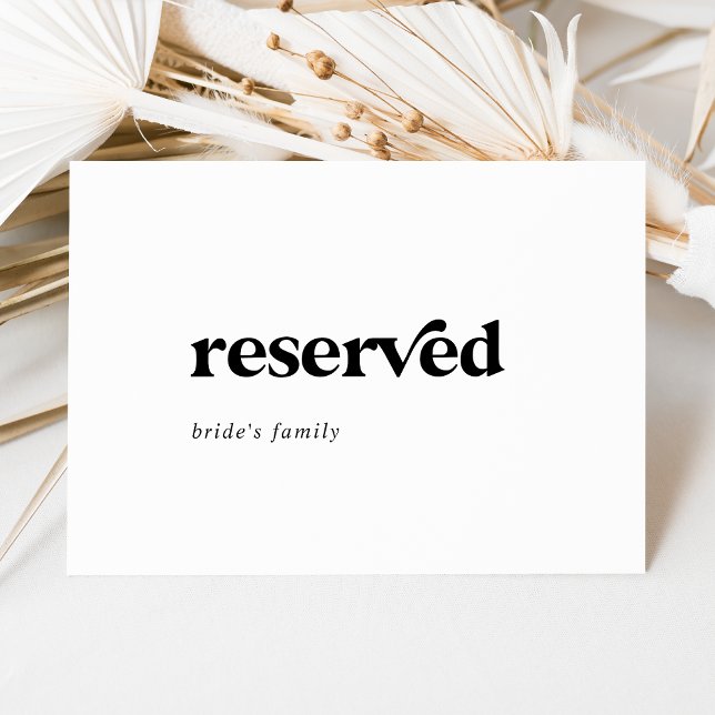 Modern Black Typography Reserved Sign (Creator Uploaded)