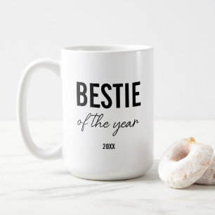 Modern Black Typography Simple Personalized Bestie Coffee Mug