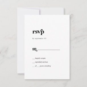 Modern Black Typography Simple RSVP Card