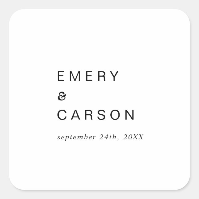 Modern Black Typography Wedding Envelope Seals (Front)