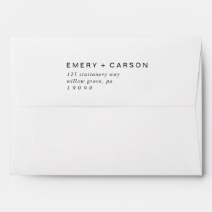 Modern Black Typography Wedding Invitation Envelope