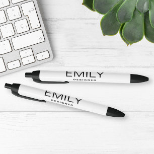Modern Black Typography White Ink Pen