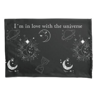 Modern black universe pattern for him pillowcase