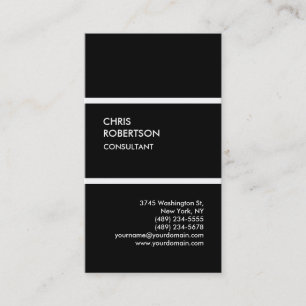 Modern black vertical unique business card
