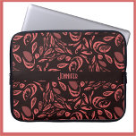 Modern Black, Warm Red Teardrop Pattern<br><div class="desc">Modern black and warm red teardrop pattern.</div>