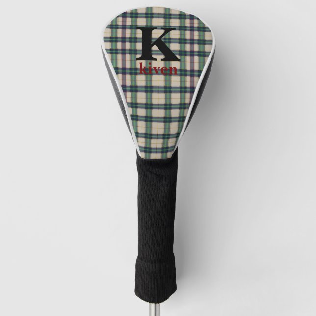 Modern Black Watch Tartan Plaid Classic Blue  Golf Head Cover (Front)