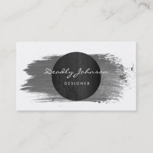 Modern Black Watercolor Abstract Elegant Cool Business Card