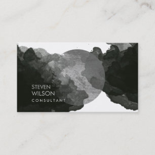 Modern Black Watercolor Elegant Artist Business Card
