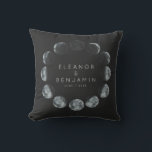 Modern Black Watercolor Moon Phases Wedding Custom Cushion<br><div class="desc">Modern Black Watercolor Moon Phases Celestial Wedding Custom Throw Pillow</div>
