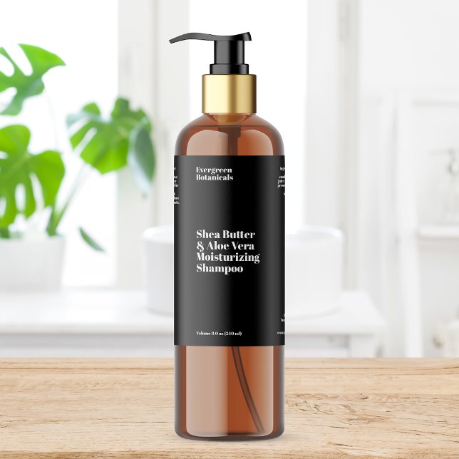 Modern black waterproof cosmetics bottle label (Creator Uploaded)