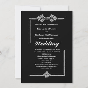 Modern Black Wedding Invitation